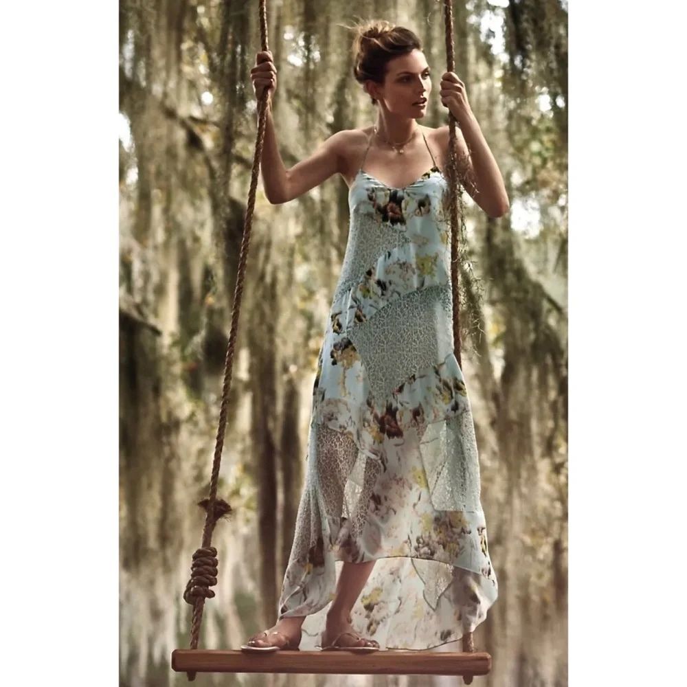 Anthropologie Rainflower Lace Maxi Dress Floral